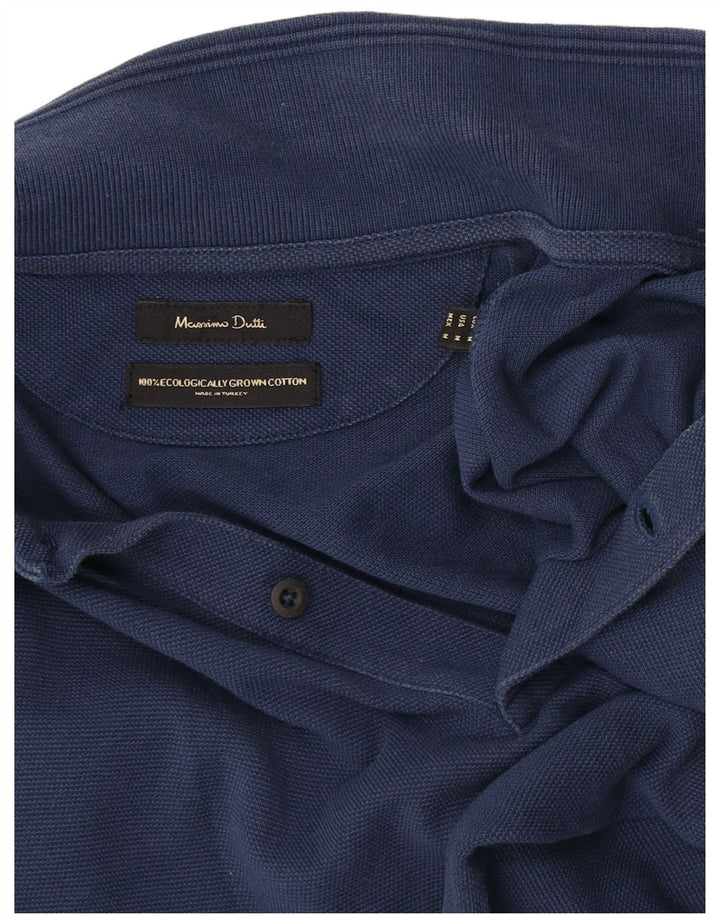 Massimo Dutti Polo Homme Bleu Marine Moyen Coton