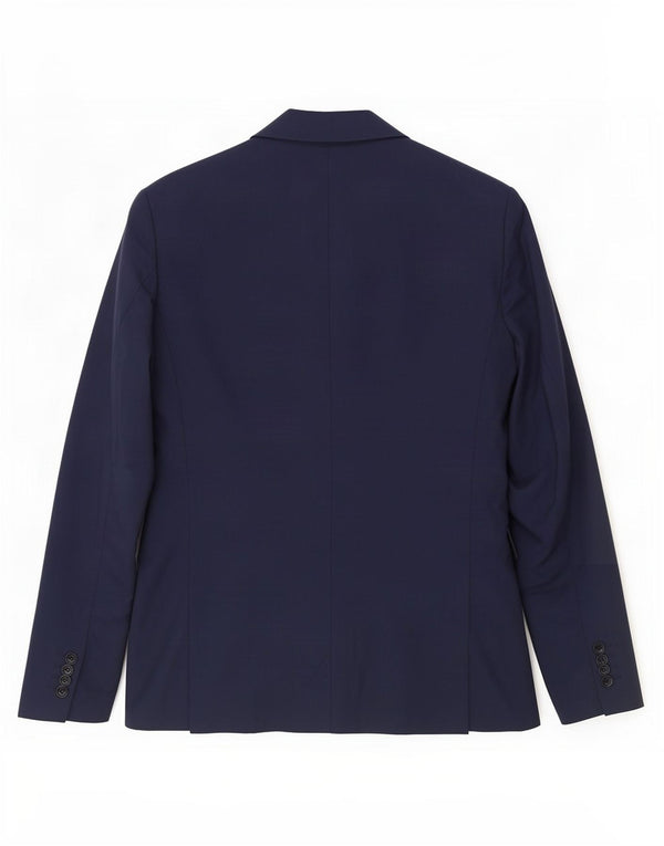 Zara Veste Blazer 2 Boutons Homme EU 46 Petit Bleu Marine Polyester