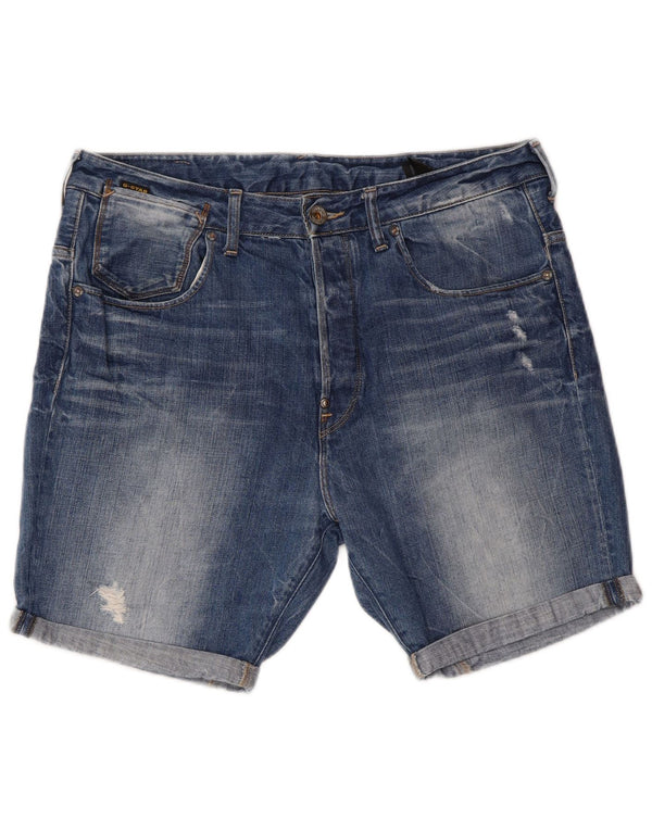 G-STAR Short en jean pour homme W34 Large Bleu Coton