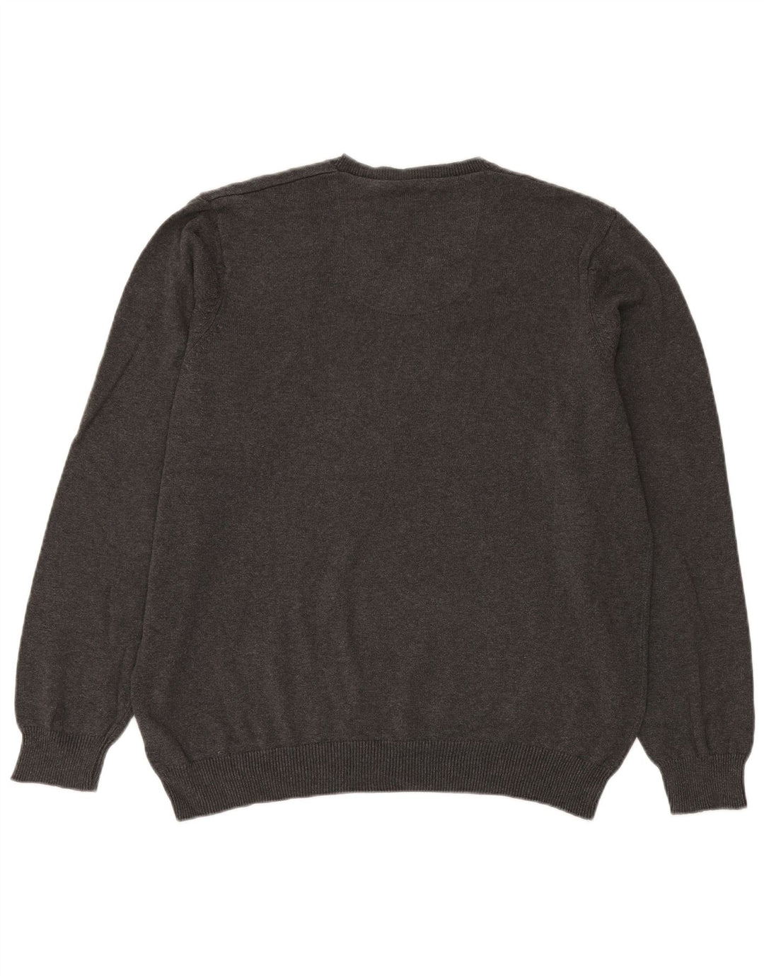 Marks & Spencer Pull coupe classique à col en V pour homme XL Gris Coton