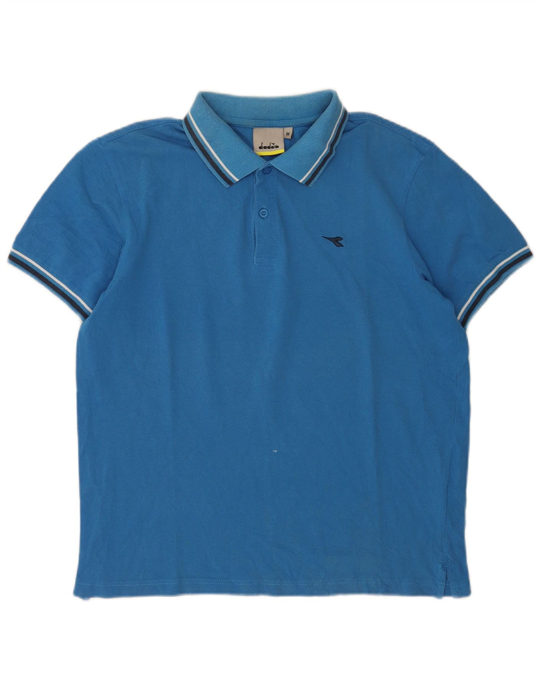Diadora Polo Homme Bleu Moyen Coton