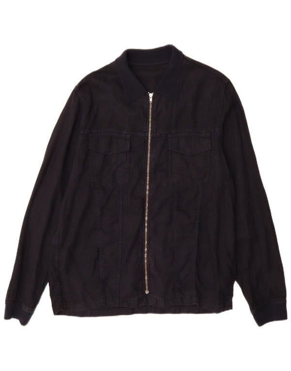 Zara Veste utilitaire pour homme UK 40 Large Bleu marine Lin