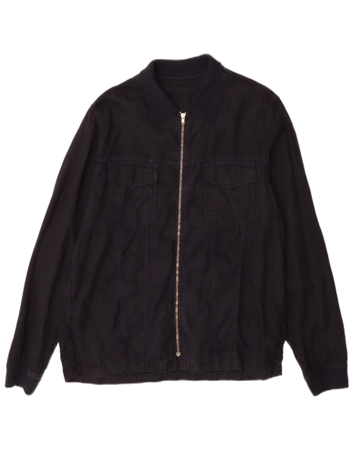 Zara Veste utilitaire pour homme UK 40 Large Bleu marine Lin