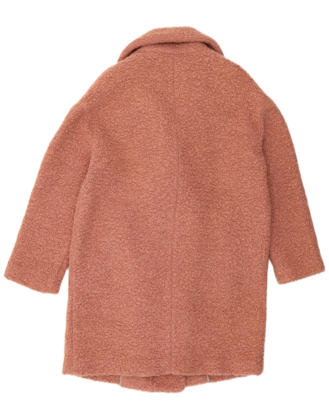 Topshop Manteau surdimensionné à double boutonnage pour femme UK 10 Petite laine rose