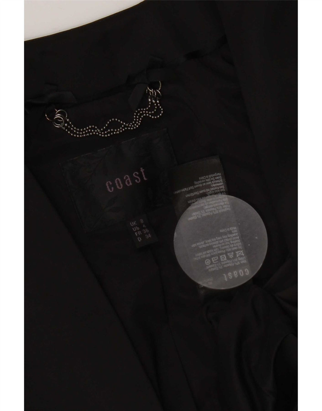 Coast Veste boléro à manches 3/4 pour femme UK 8 Small Noir Polyester