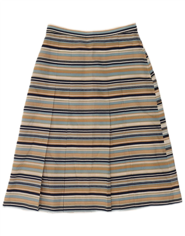 jupe plissée femme vintage IT 42 Medium W26 Rayé multicolore