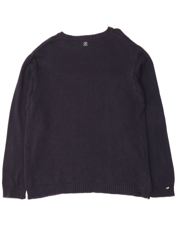 NAUTICA Pull à col rond pour homme 2XL en coton bleu marine