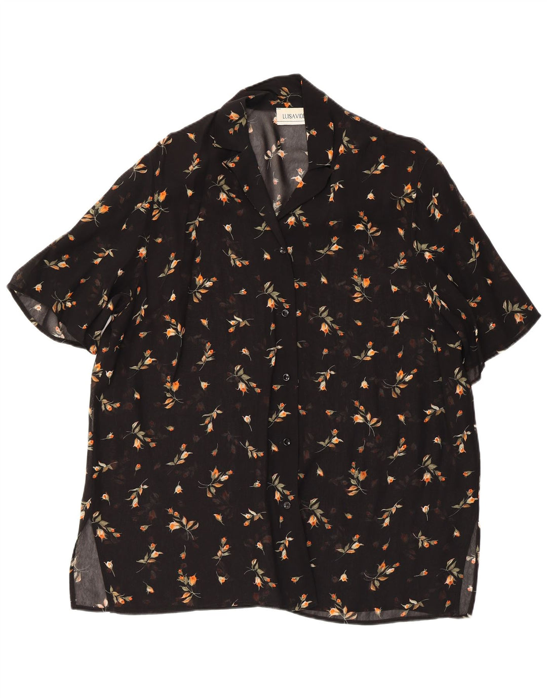 LUISA VIOLA Chemisier transparent pour femme UK 20 2XL Noir Floral