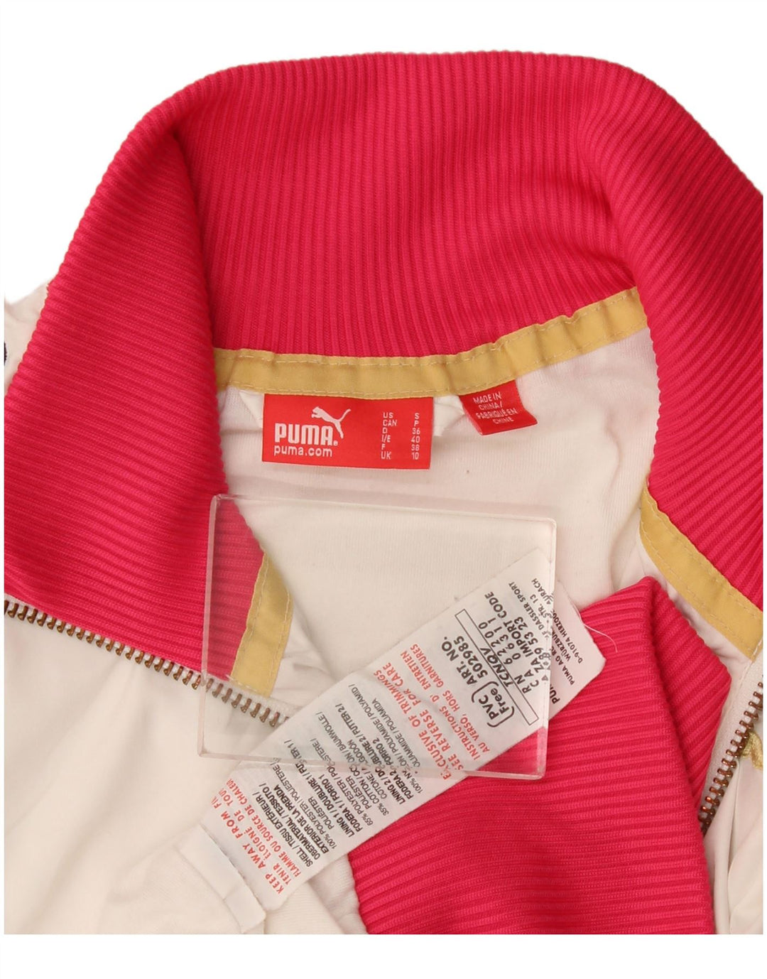 Puma Veste de survêtement pour femme UK 10 Small Blanc Colorblock Polyester