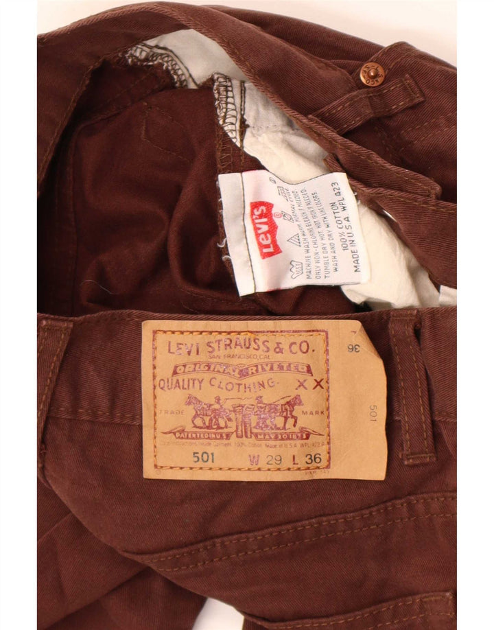 Levi's Jean Droit 501 Femme Marron W29 L32 Coton