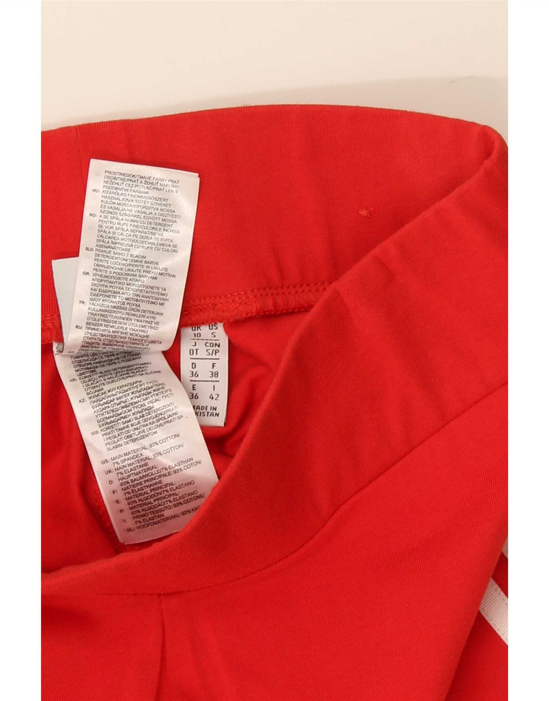 Adidas Leggings Femme UK 10 Petit Coton Rouge