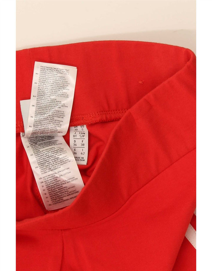 Adidas Leggings Femme UK 10 Petit Coton Rouge