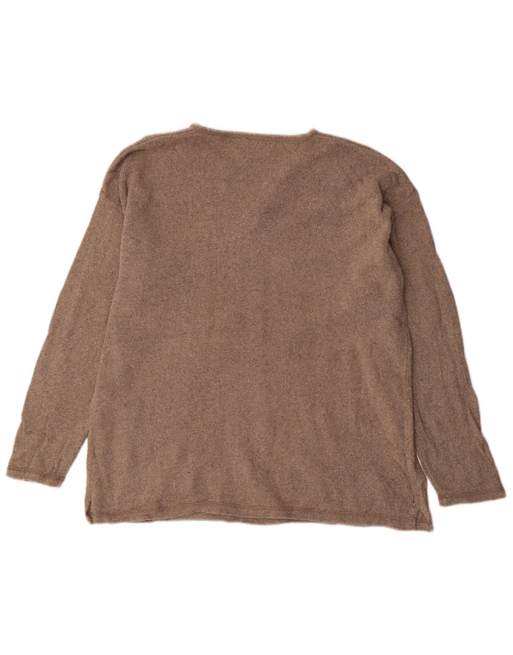 EDDIE BAUER Pull surdimensionné à col bateau pour femme UK 14 Marron moyen