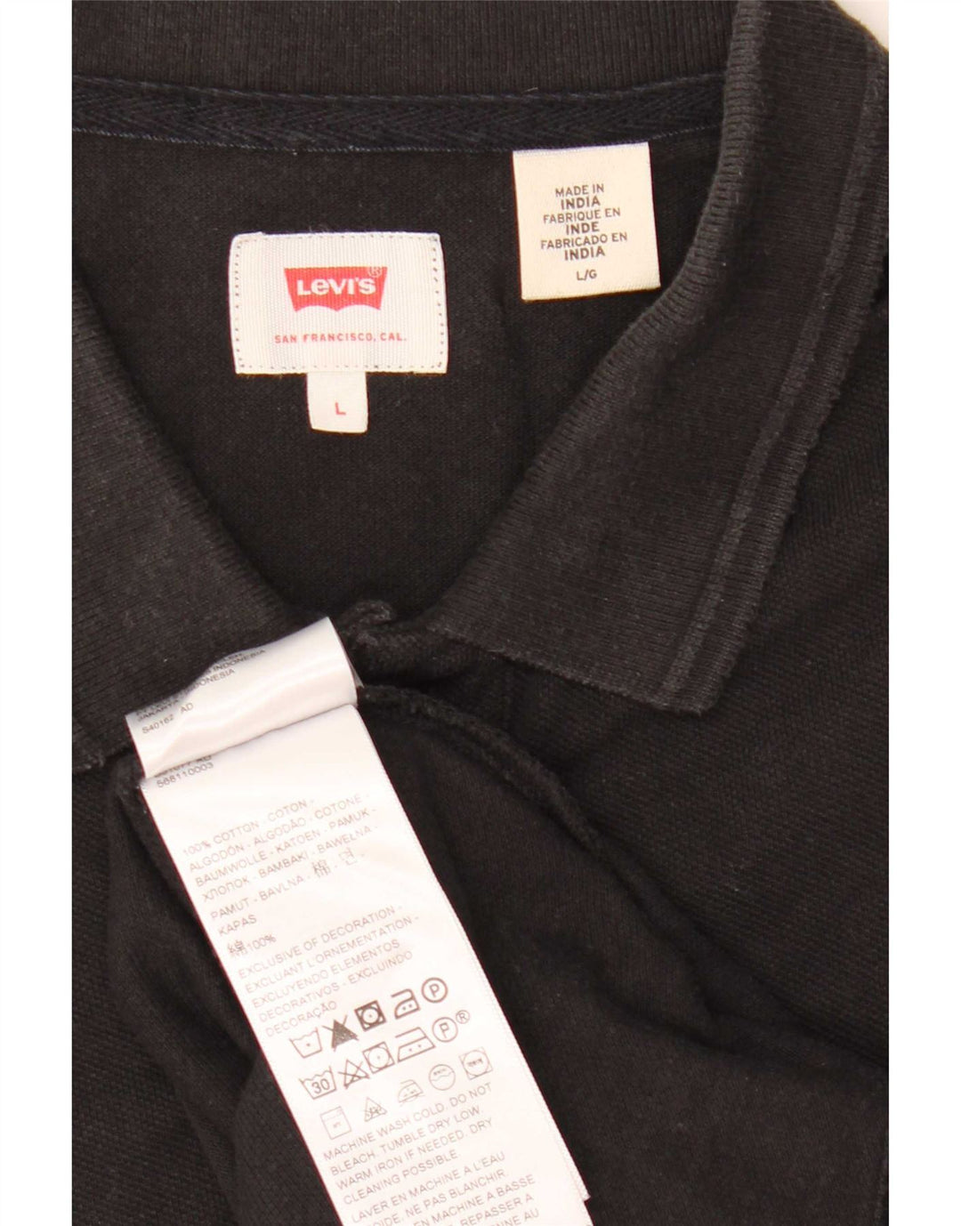 Levi's Polo Homme Large Noir Coton