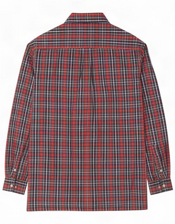 Chemise homme ballon bleu marine moyen à carreaux coton classique