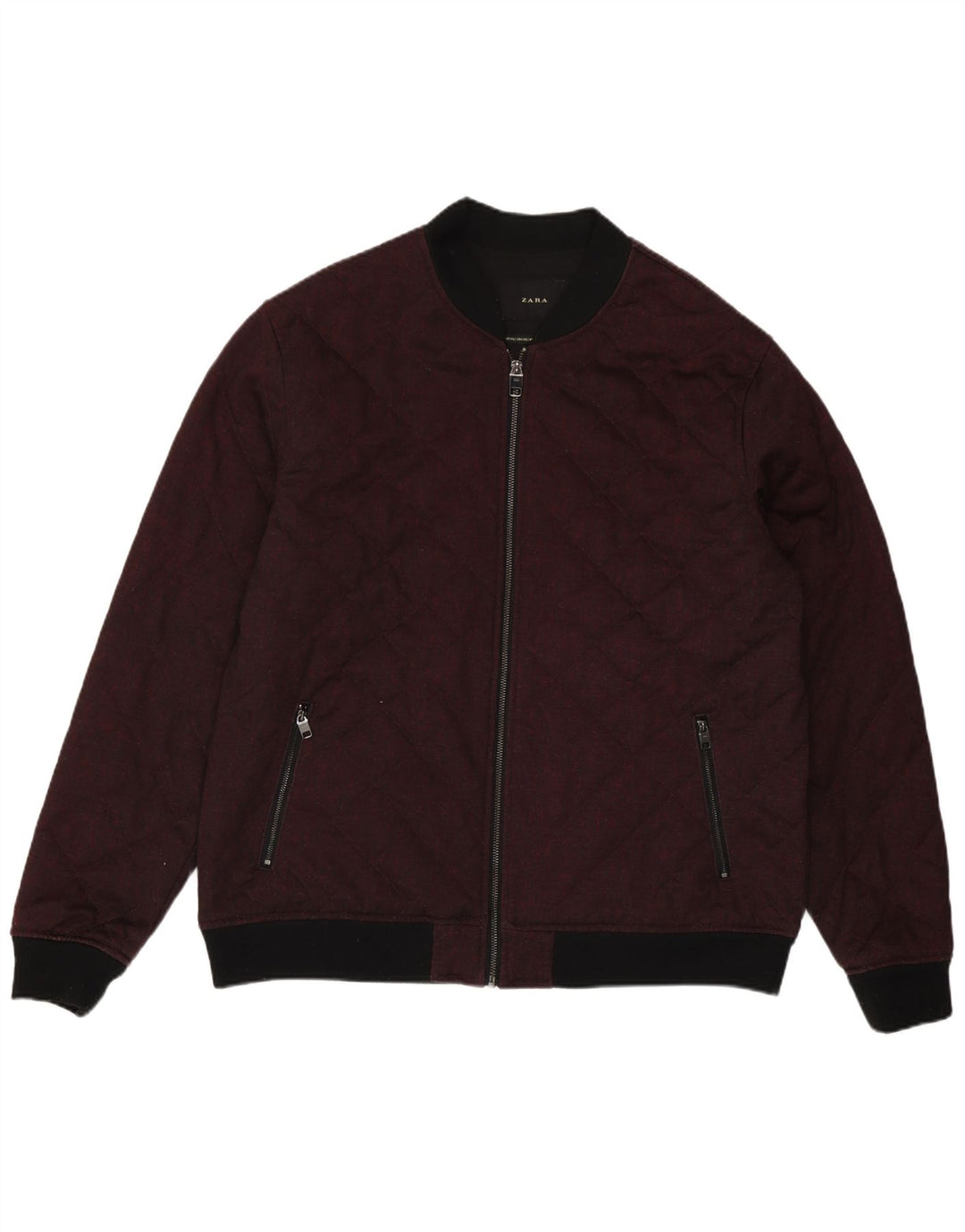 Zara Veste bomber matelassée pour homme UK 44 2XL Bordeaux