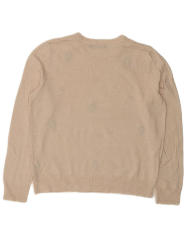 Marks & Spencer Pull à col rond pour femme UK 14 Blanc moyen