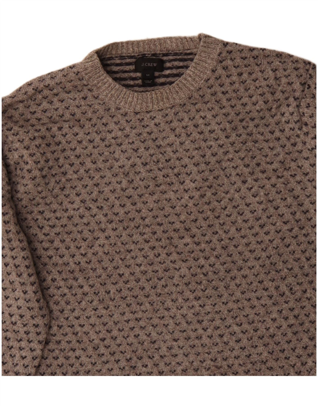J. CREW Pull col bateau pour femme UK 14 Gris moyen Fair Isle