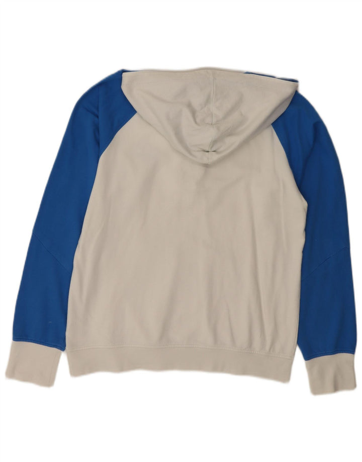 Adidas Pull à capuche à col boutonné pour homme Petit coton color block blanc