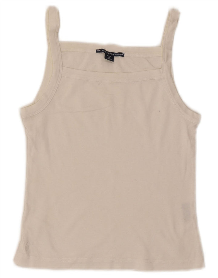 Ralph Lauren Femmes Cami Top UK 12 Coton Blanc Moyen