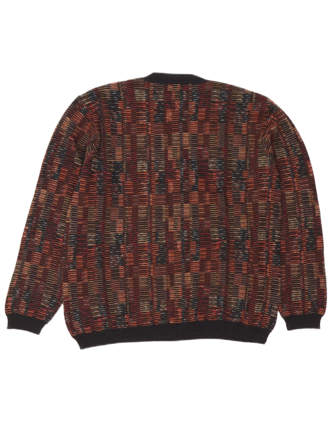Mapier Pull col V pour homme en laine mérinos géométrique multicolore
