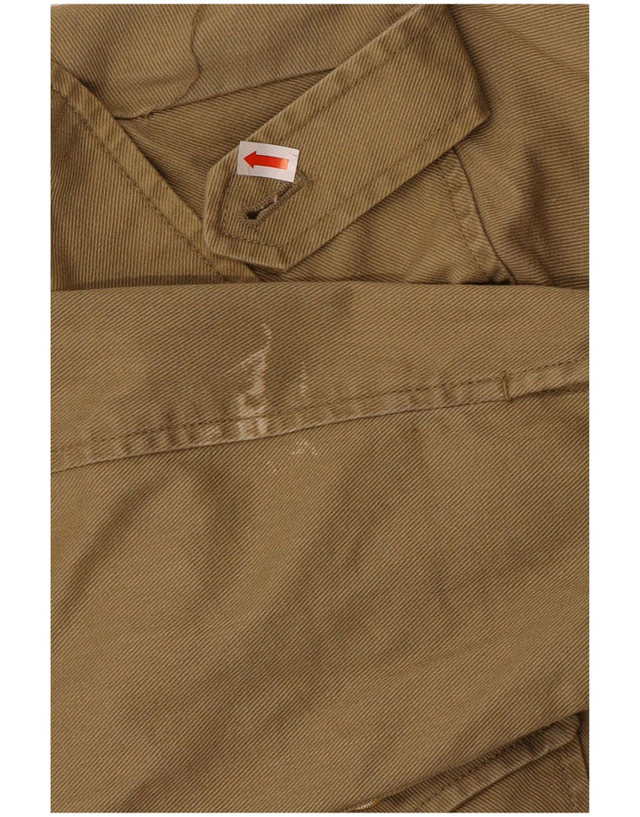 Zara Veste utilitaire militaire pour femme UK 14 Coton kaki moyen