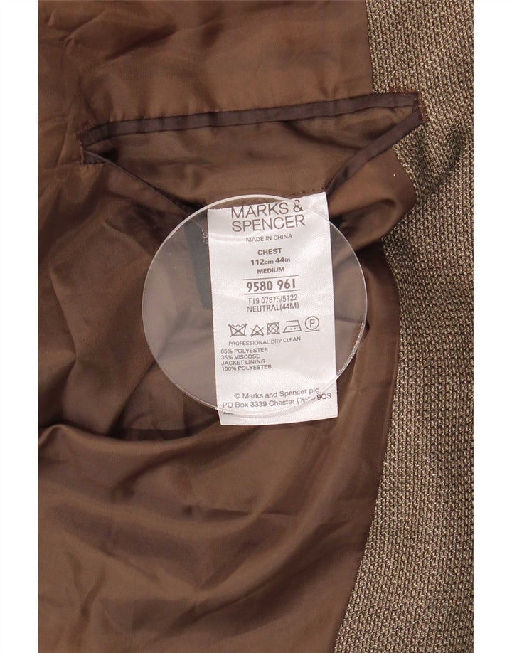 Marks & Spencer Veste blazer à 2 boutons pour homme UK 44 XL Marron Polyester