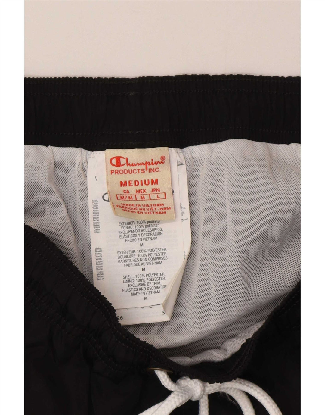 Champion Short de Bain Homme Noir Moyen Polyester