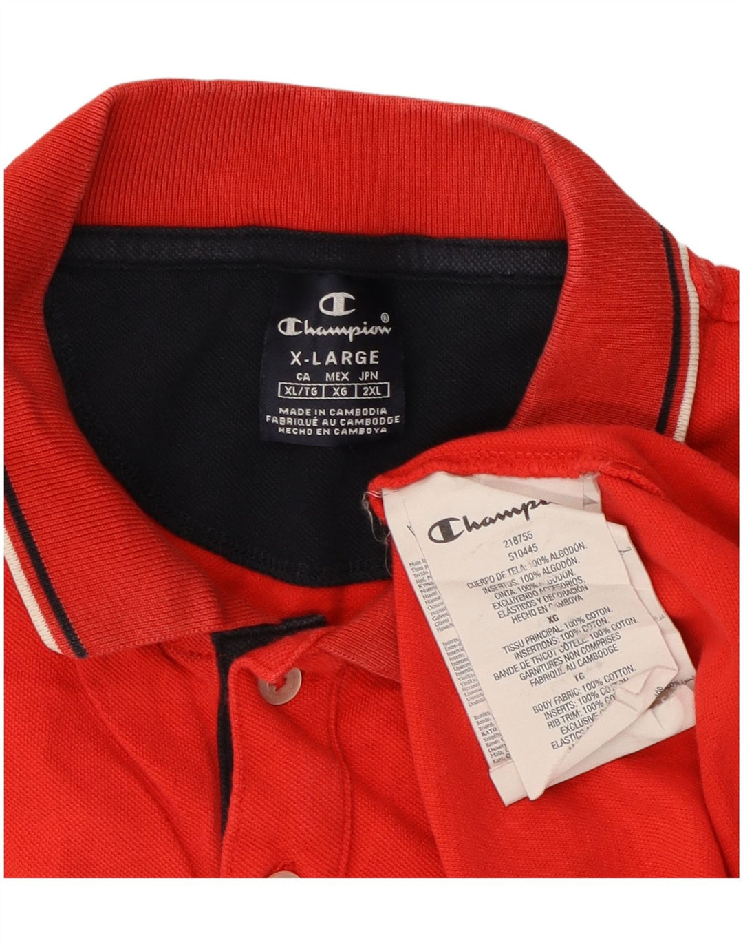 CHAMPION Polo Homme XL Rouge Coton