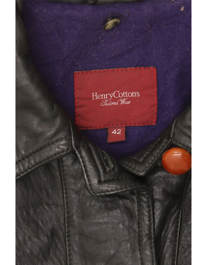 Henry Cottons Veste en cuir surdimensionnée pour femme IT 42 Cuir noir moyen