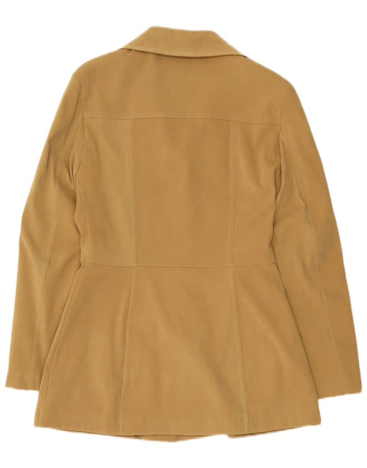 Specchio Veste Blazer 4 Boutons Femme UK 14 Grand Beige Polyester