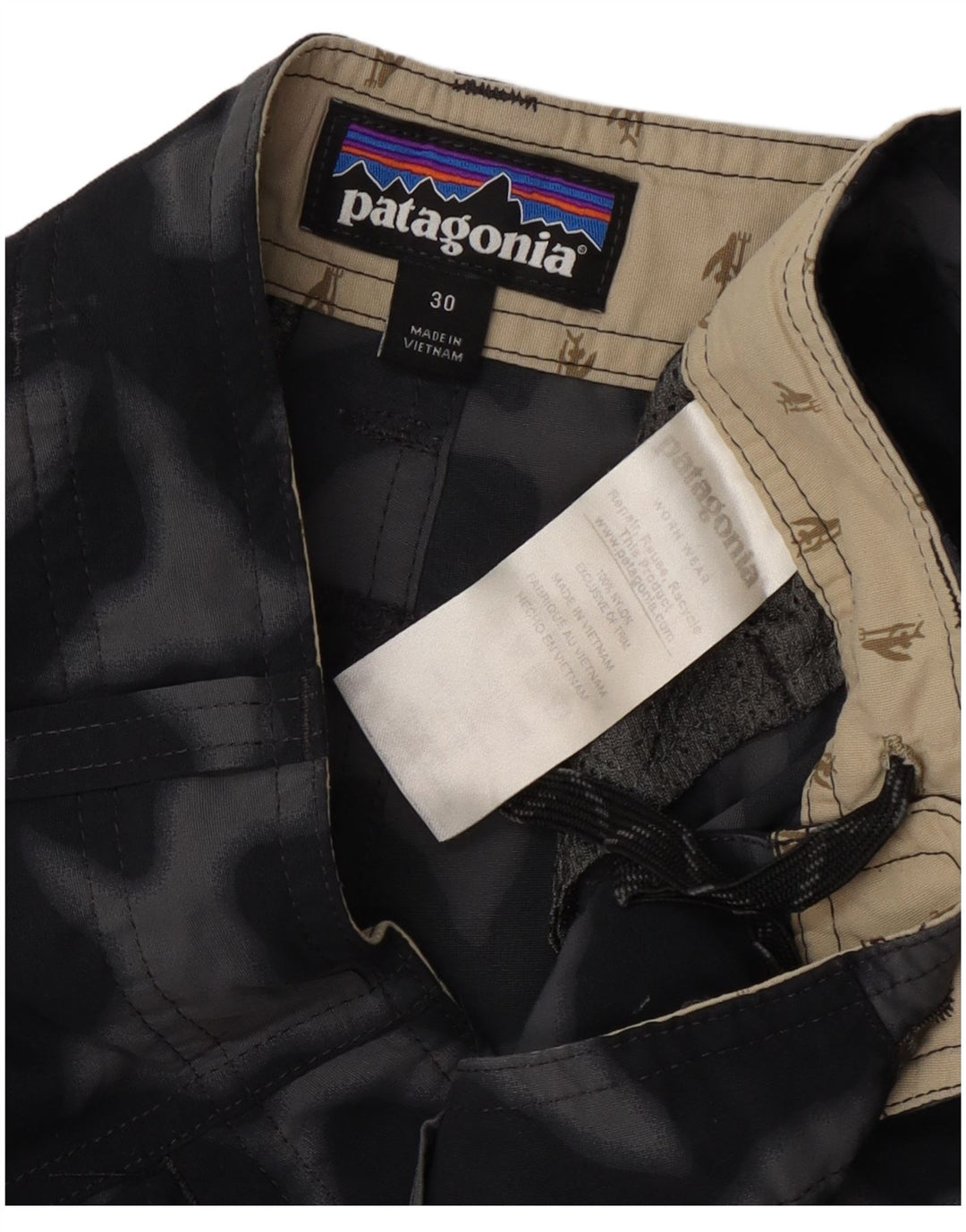 Patagonia Short Cargo W30 Nylon Camouflage Noir Moyen Homme