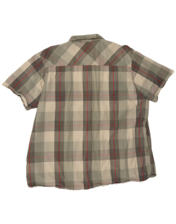 Weird Fish Chemise à manches courtes pour homme 3XL en coton à carreaux kaki