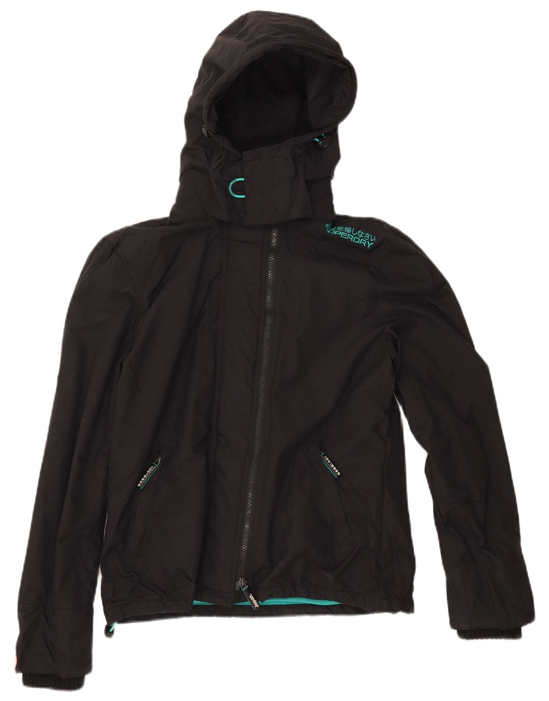 Superdry Veste coupe-vent à capuche The Windcheater pour femme UK 16 Large Noir