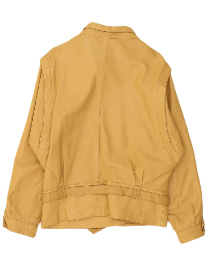 Veste en cuir femme vintage EU 40 Cuir jaune moyen