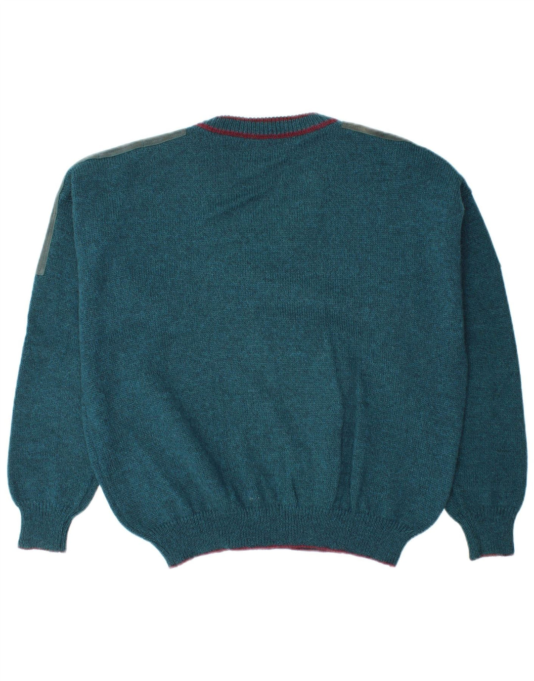 vintage Mens V-Col Jumper Pull Grande Laine Colorblock Bleue