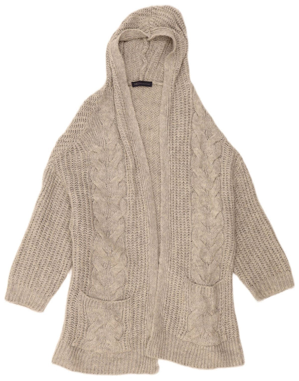 Marks & Spencer Pull cardigan ouvert à capuche pour femme UK 14 Gris moyen