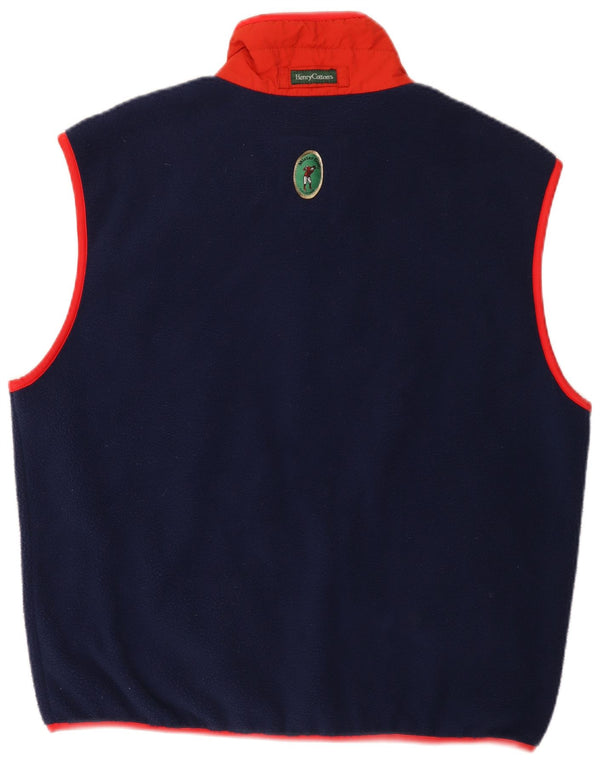 Henry Cottons Gilet polaire pour homme UK 40 Large Bleu marine Colorblock Polyester