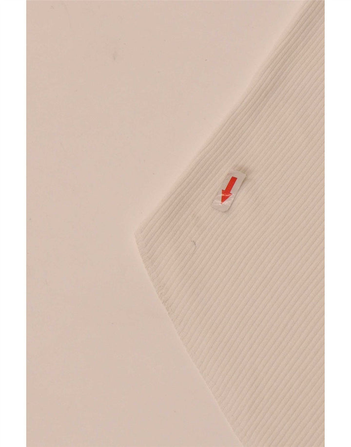 Zara Femme Top Une Épaule UK 12 Medium Blanc Viscose