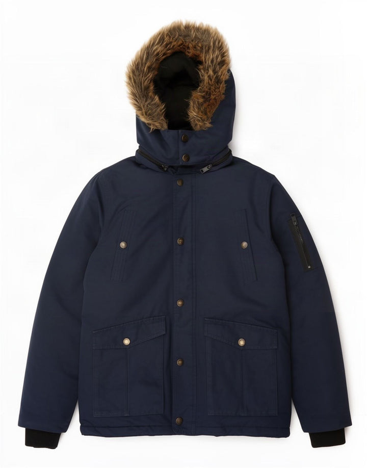 Diesel Veste matelassée à capuche garçon 13-14 ans Bleu marine Polyester