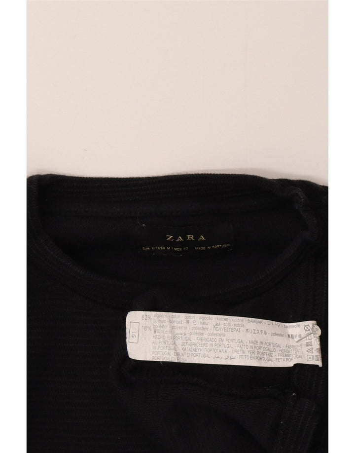Zara Homme Top Manches Longues Coton Noir Moyen