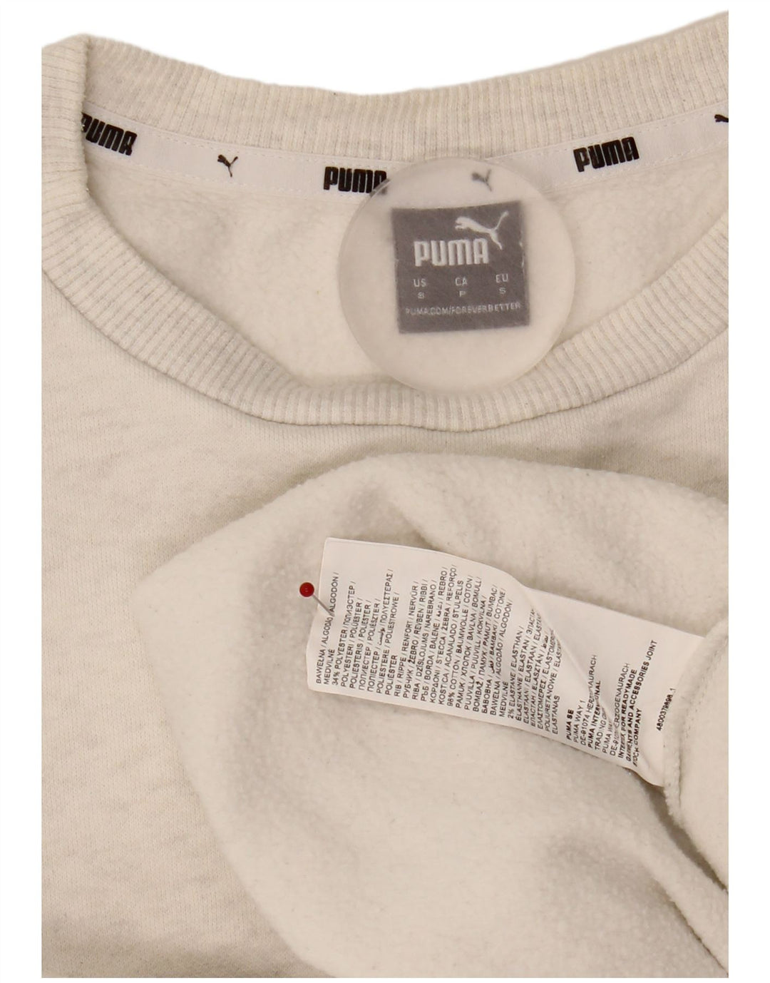 Puma Sweat-shirt surdimensionné graphique pour femme UK 10 Petit coton gris