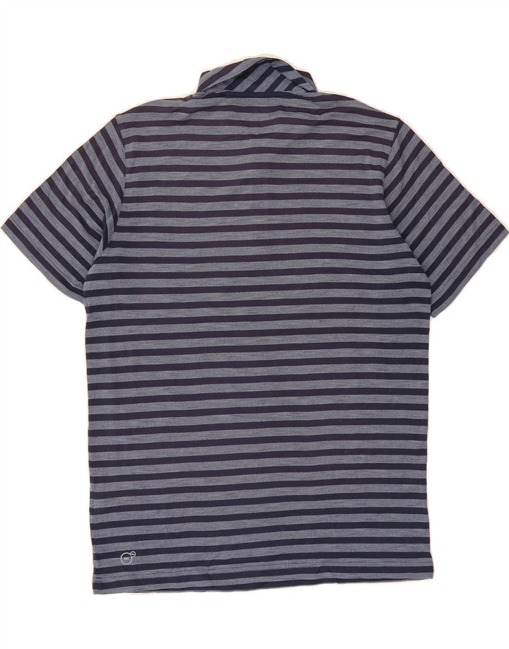 PUMA Mens Polo Shirt Large Navy Blue Striped Polyester Vintage Puma and Second-Hand Puma from Messina Hembry 