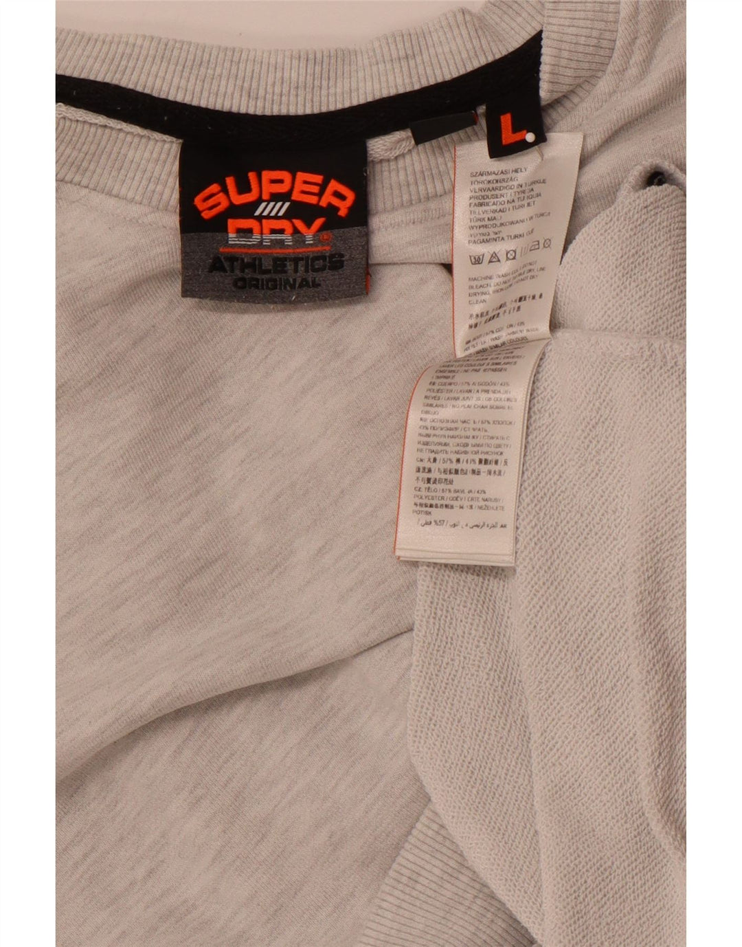 SUPERDRY Sweat-shirt graphique pour hommes, grand, gris, coton