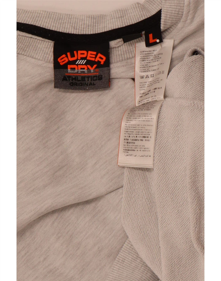 SUPERDRY Sweat-shirt graphique pour hommes, grand, gris, coton