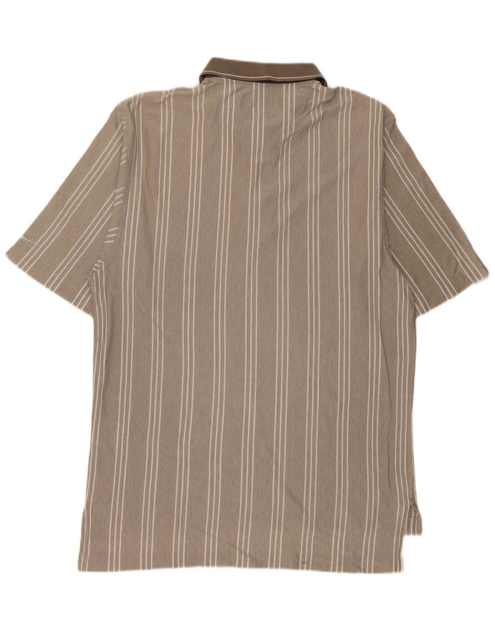 NIKE Polo Homme UK 39/41 Beige Moyen Rayé