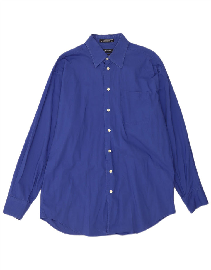 Nautica Chemise Homme Taille 16 Grand Coton Bleu