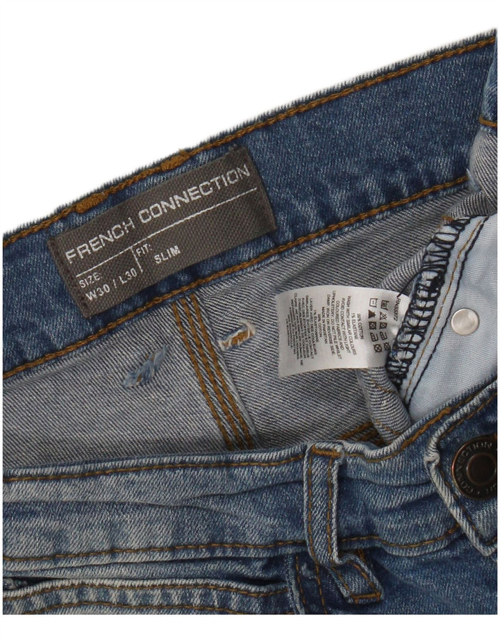 French Connection Jean Slim Homme W30 L30 Bleu Coton