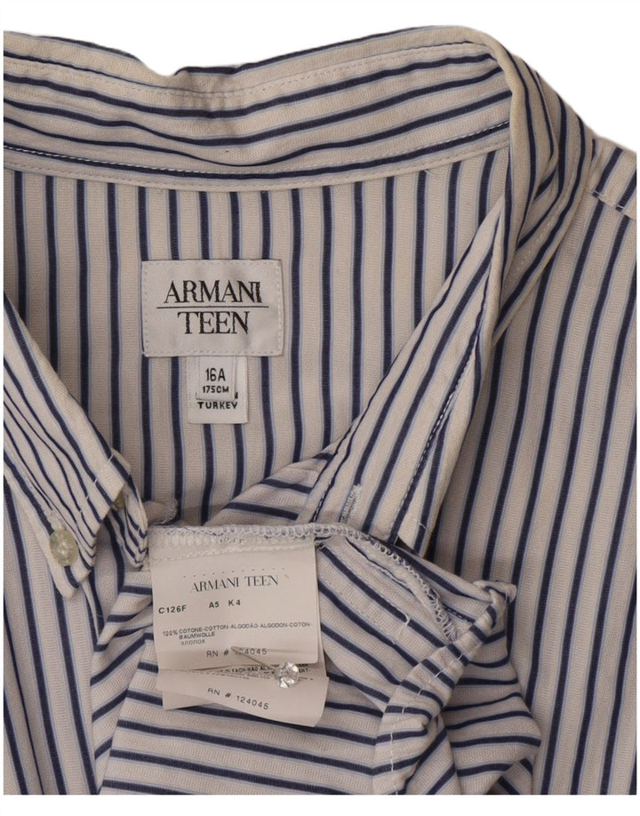 Armani Chemise Garçon 15-16 ans Blanc Rayé Coton