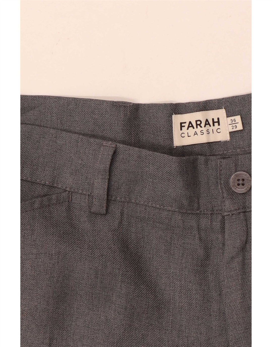 Farah Pantalon décontracté coupe classique pour homme W36 L29 Gris Polyester
